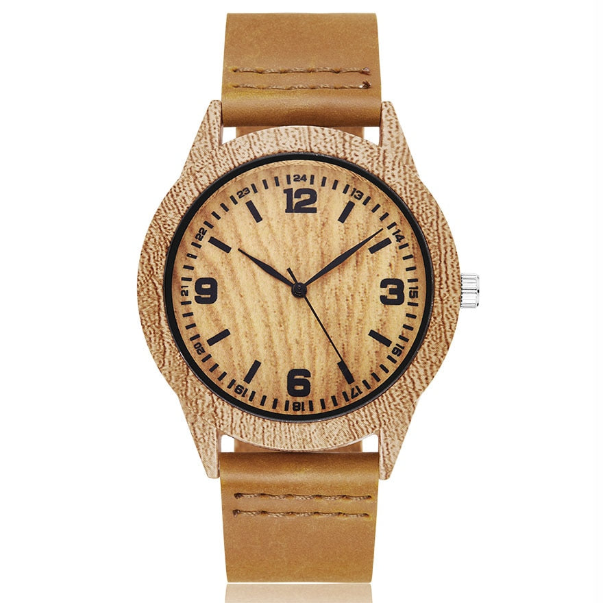 MONTRE -BRACELET EN BOIS IMITATION CERF-UNISEXE - BOSSOUASHOP