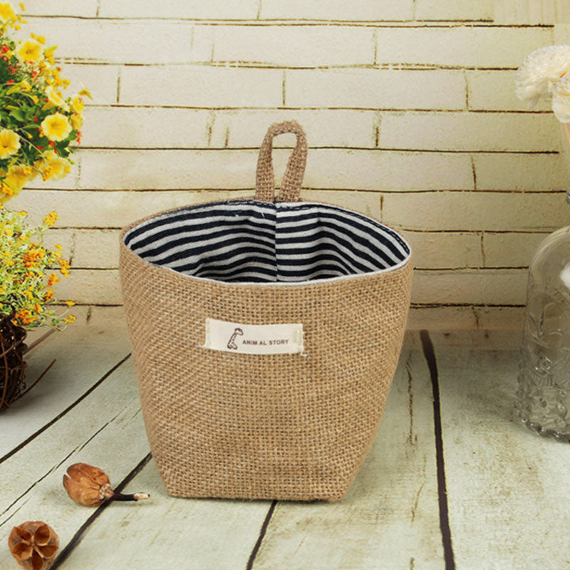SAC DE RANGEMENT EN TISSU DE JUTE