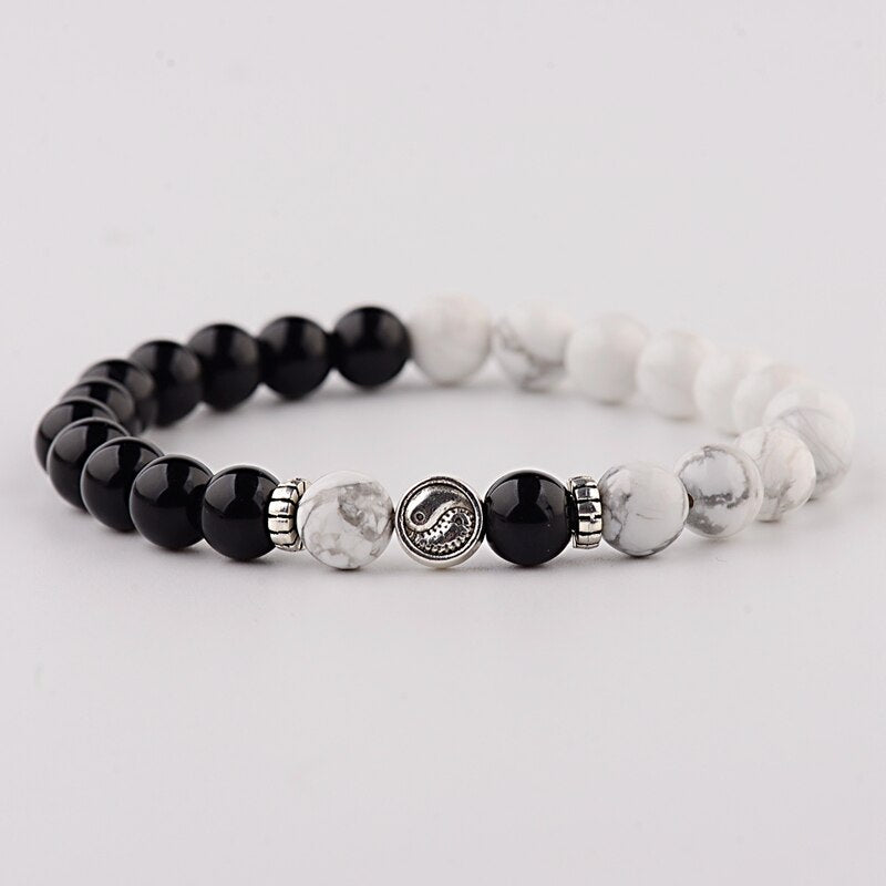 RETRO BLACK AND WHITE STONE BRACELET