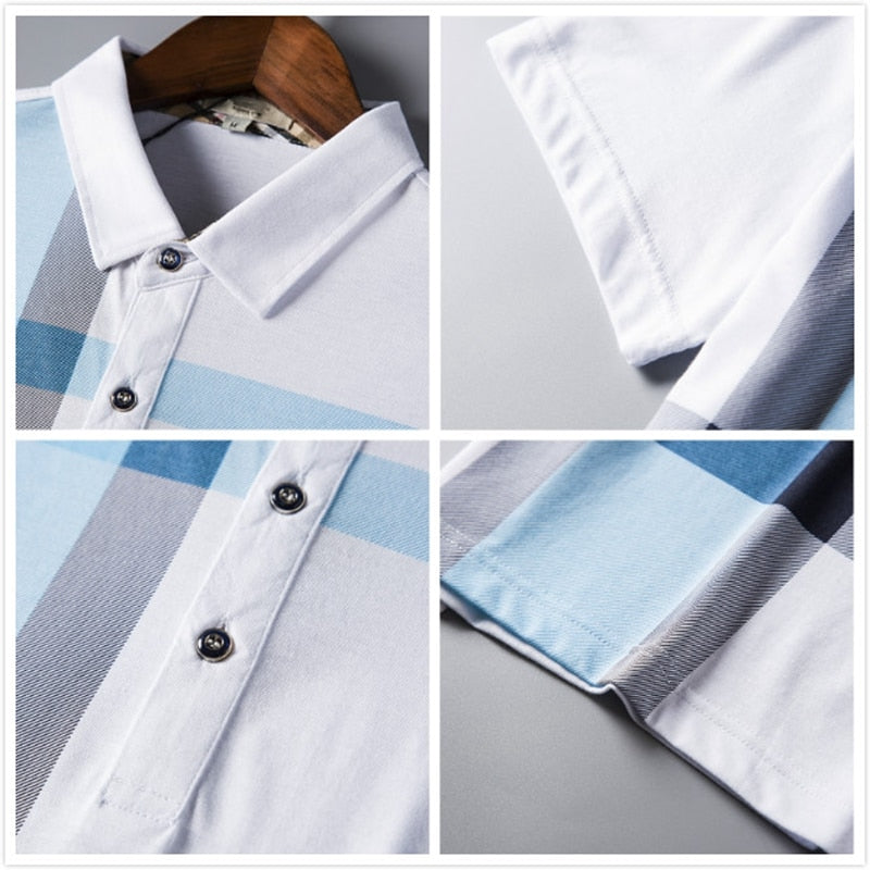 CLASSIC AND CASUAL PLAID POLO SHIRT 