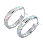 BOUCLES D'OREILLES RONDES EN OPALE DE FEU