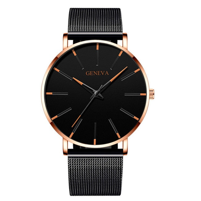 MONTRE MINIMALISTE EN MAILLE D'ACIER INOXYDABLE - BOSSOUASHOP