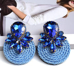 BOUCLES D'OREILLES RONDES EN CRISTAL COLORÉ