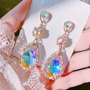 BOUCLES D'OREILLES PENDANTES EN CRISTAL