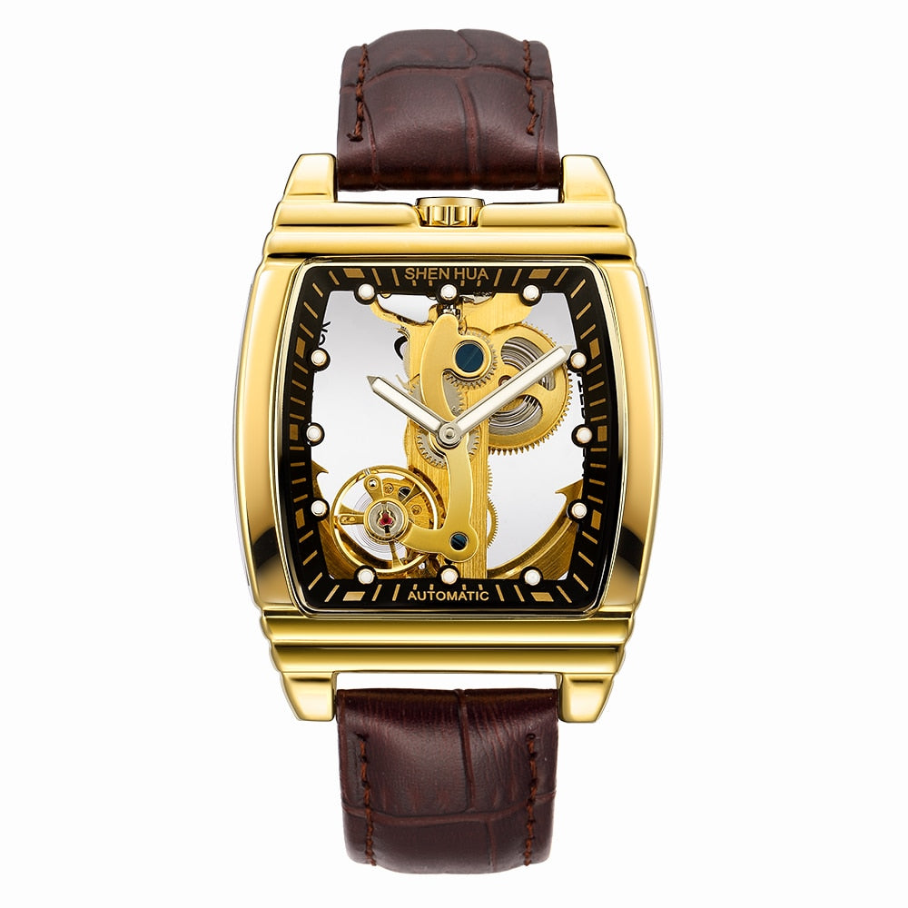 MONTRE MECANIQUE TRANSPARENTE ET AUTOMATIQUE POUR HOMMES - BOSSOUASHOP