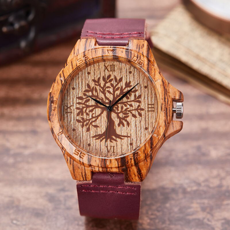 MONTRE -BRACELET EN BOIS IMITATION CERF-UNISEXE - BOSSOUASHOP
