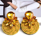 BOUCLES D'OREILLES RONDES EN CRISTAL COLORÉ