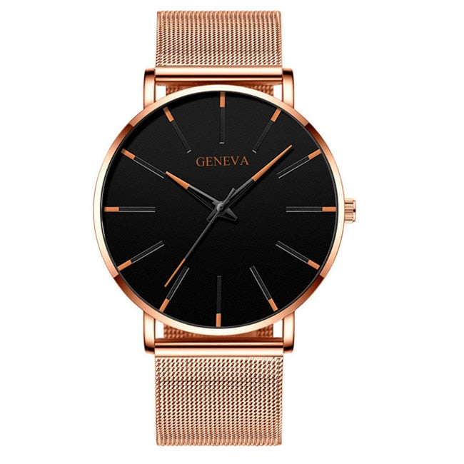 MONTRE MINIMALISTE EN MAILLE D'ACIER INOXYDABLE - BOSSOUASHOP