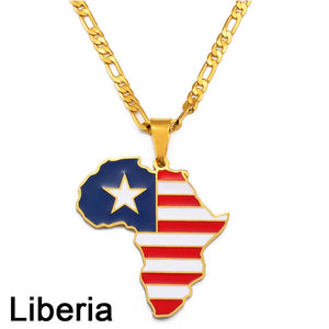 PENDENTIF A MOTIF DE CARTE D'AFRIQUE - BOSSOUASHOP