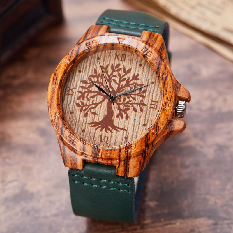 MONTRE -BRACELET EN BOIS IMITATION CERF-UNISEXE - BOSSOUASHOP