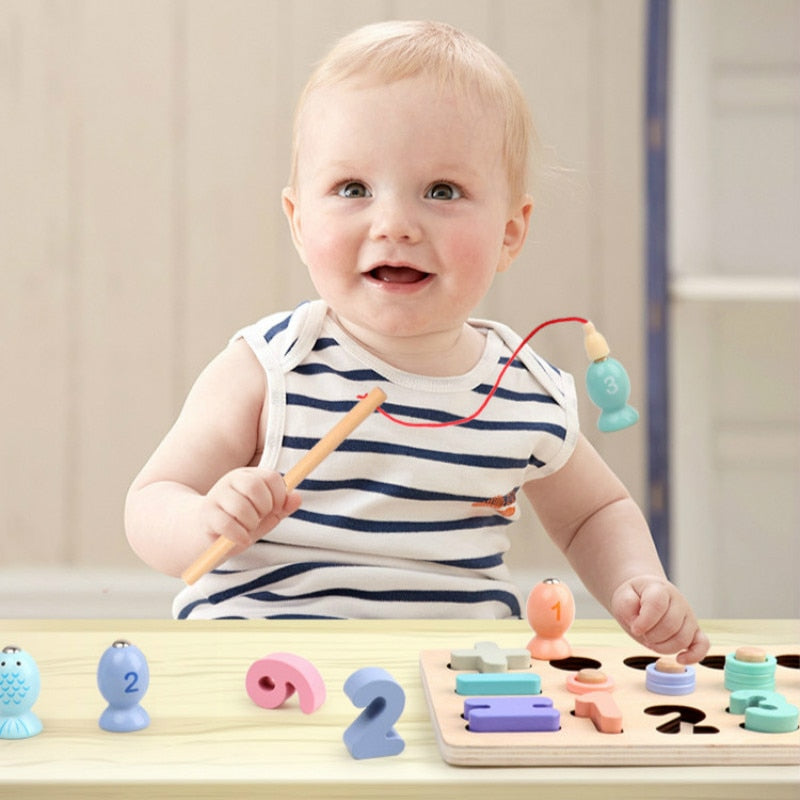 JEU DE PECHE AVEC NOMBRES ET MACARONS