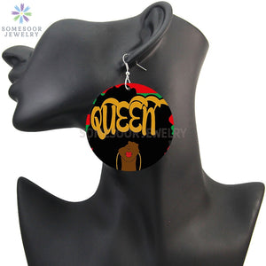 NATURAL QUEEN WOOD EARRINGS 