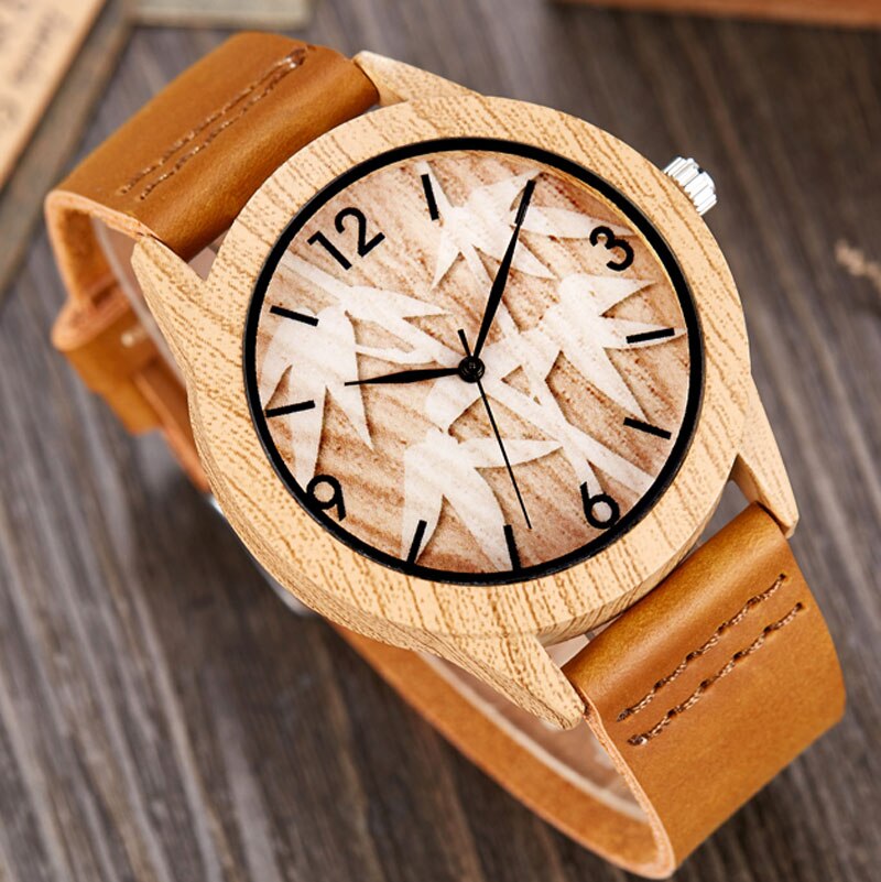 MONTRE -BRACELET EN BOIS IMITATION CERF-UNISEXE - BOSSOUASHOP