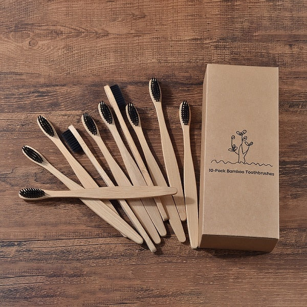 BROSSE A DENTS ÉCOLOGIQUE EN BAMBOU (10 pièces )