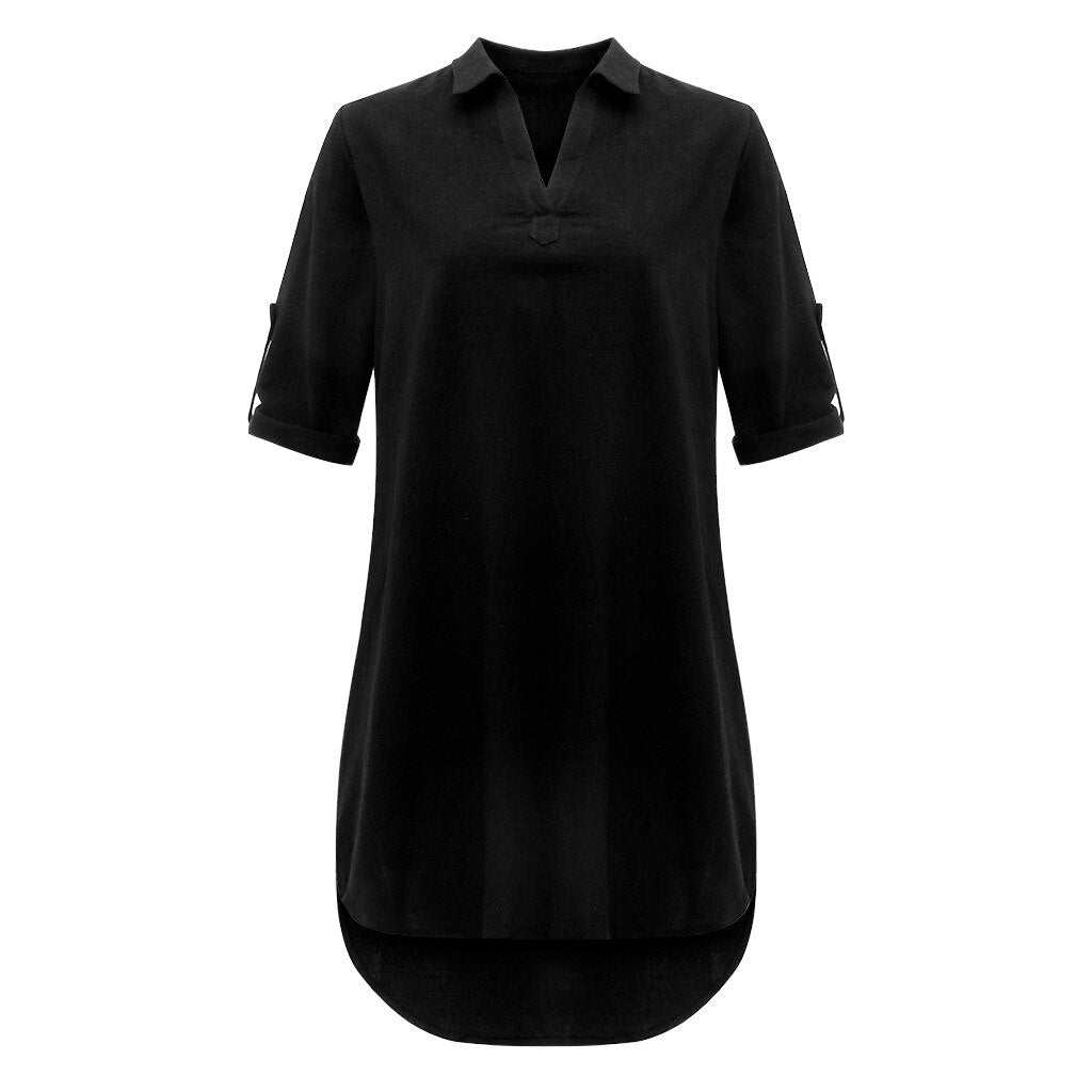 CHEMISE LONGUE EN LIN ET COTON - BOSSOUASHOP