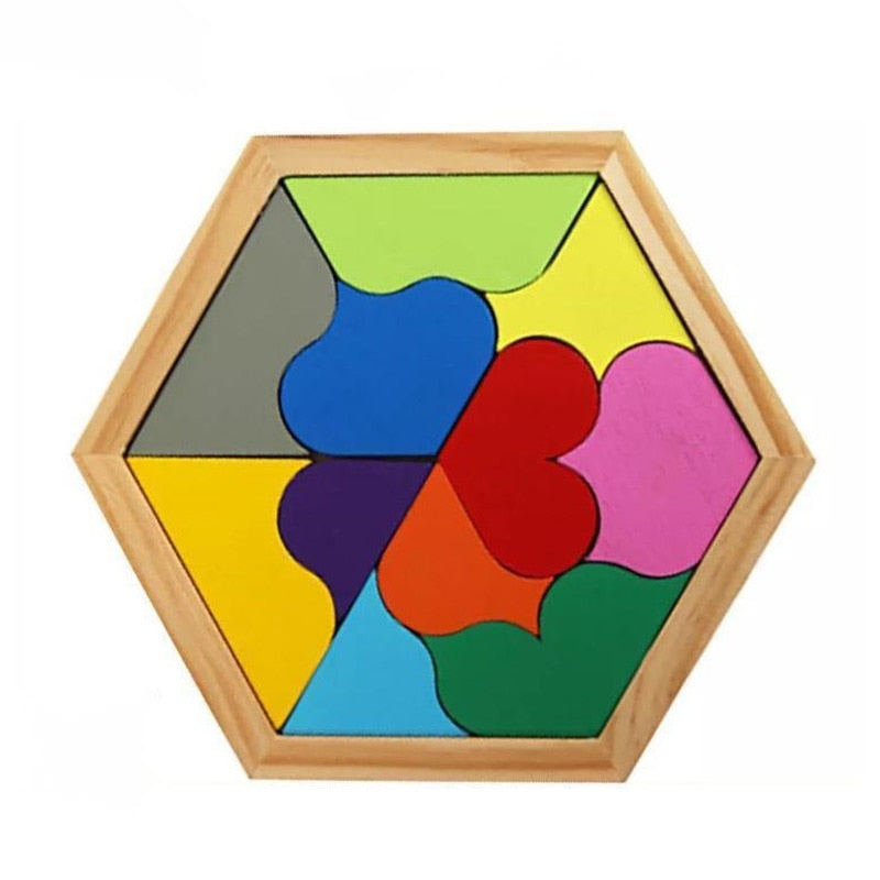 HEXAGONAL WOODEN PUZZLE 