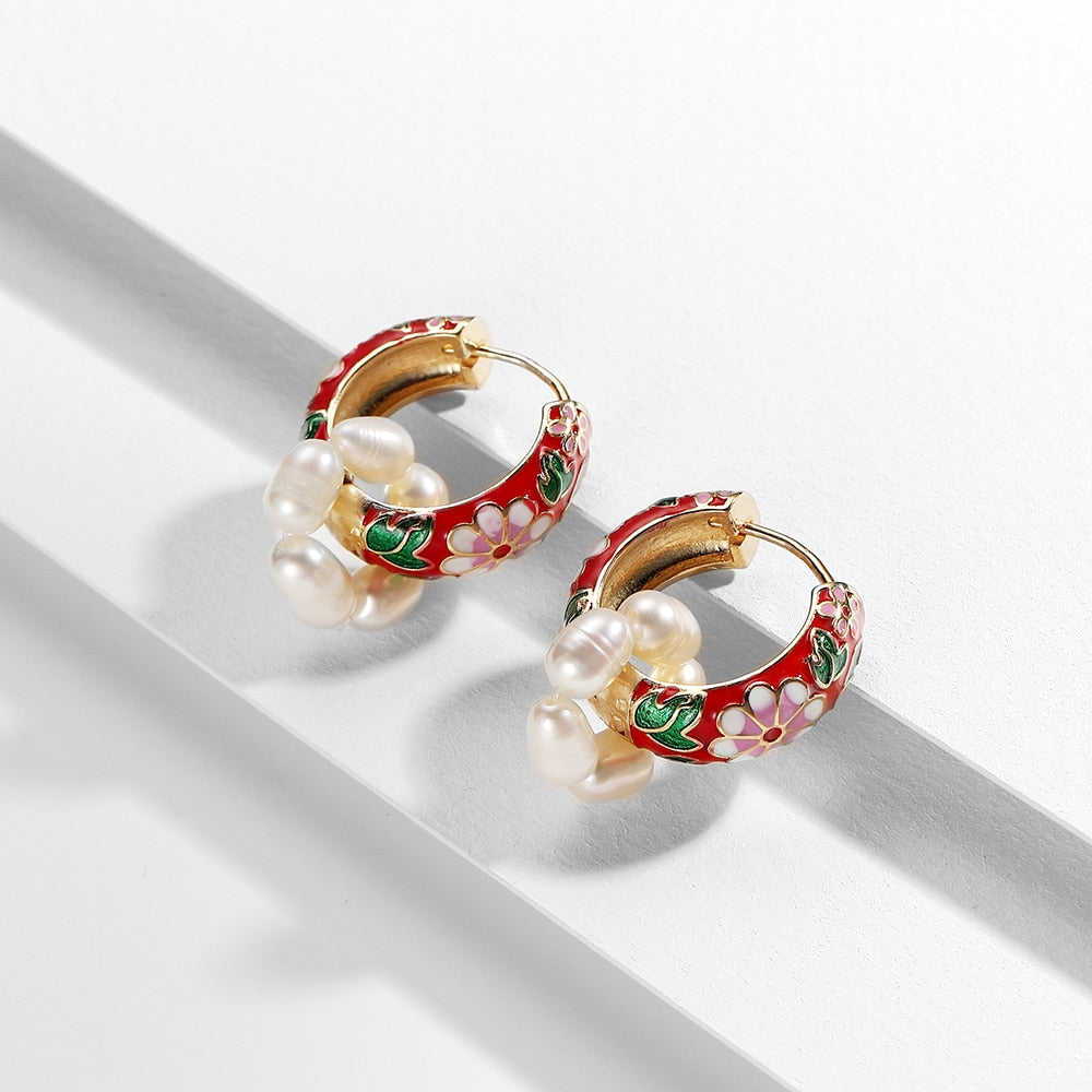 BOUCLES D'OREILLES CRÉOLES À FLEURS