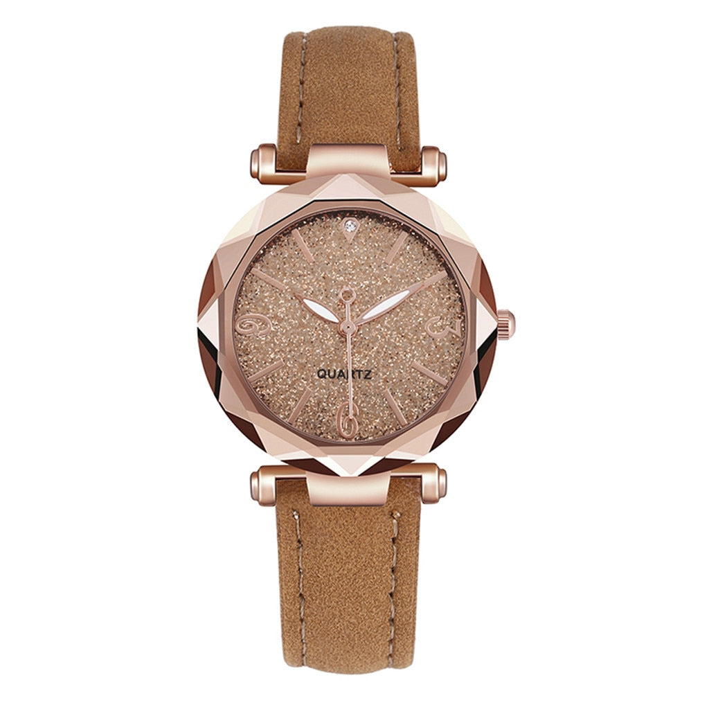 MONTRE-BRACELET EN CUIR ET CRISTAL POUR FEMMES - BOSSOUASHOP