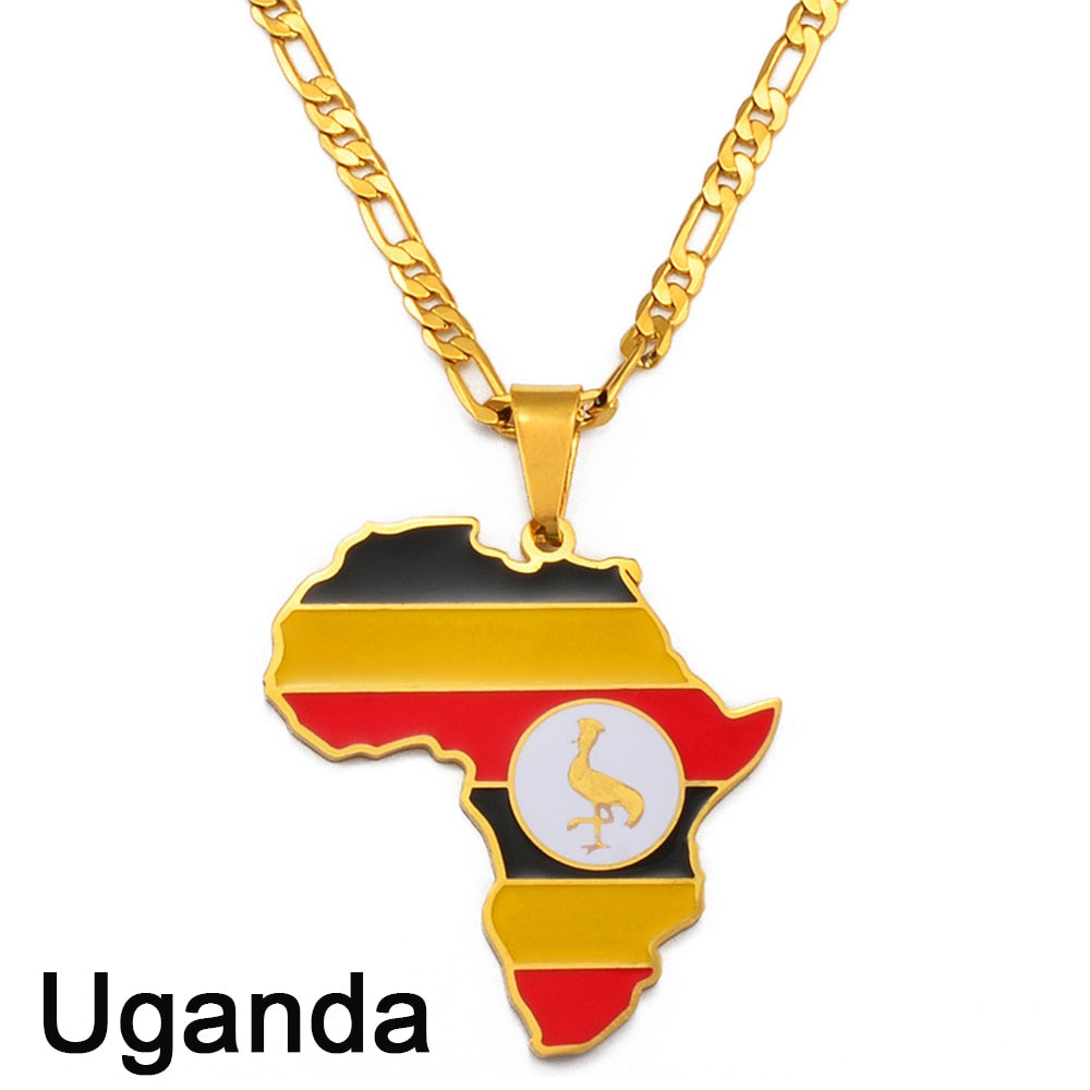 PENDENTIF A MOTIF DE CARTE D'AFRIQUE - BOSSOUASHOP