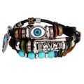 BRACELET MULTICOUCHE VINTAGE EN CUIR FAIT À LA MAIN