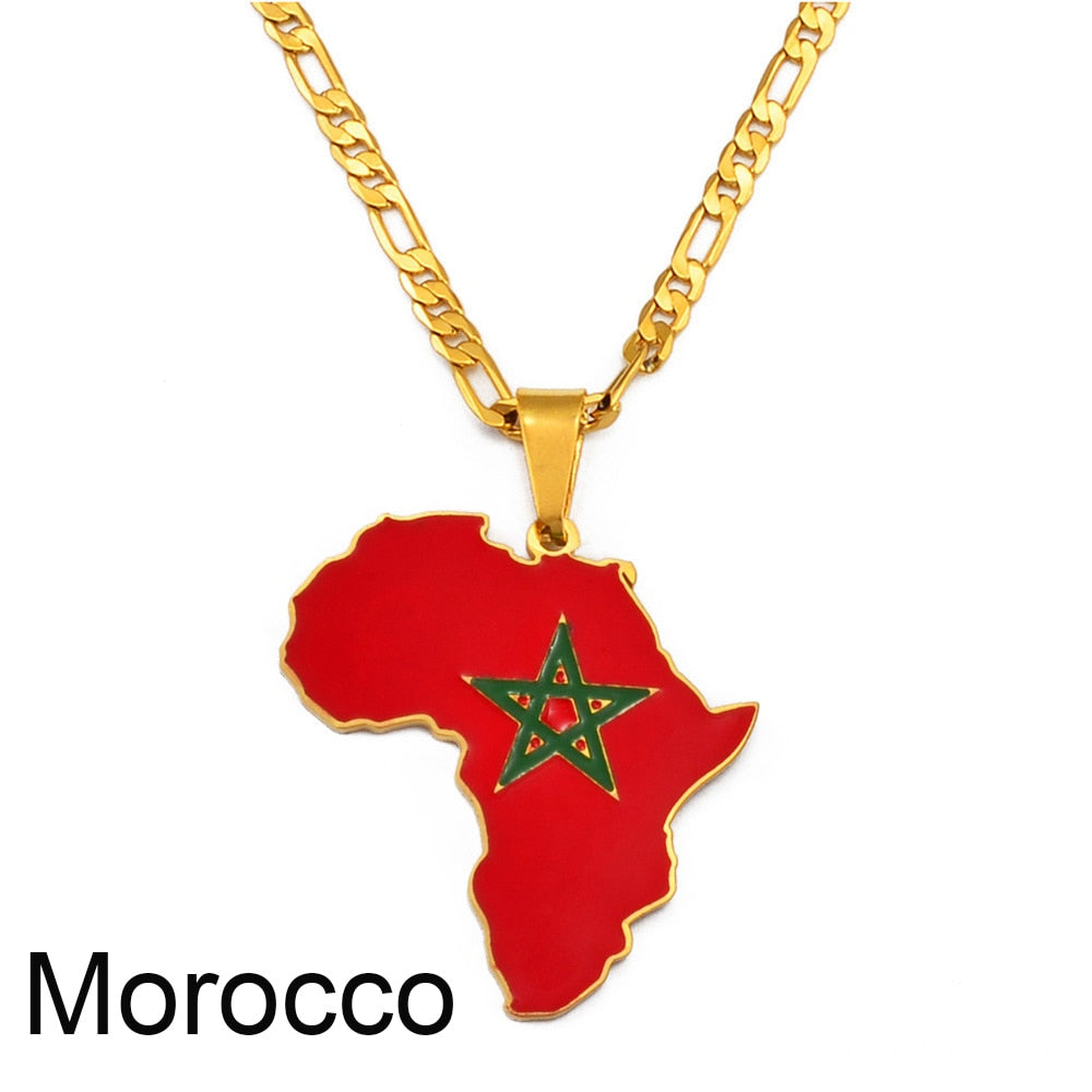 PENDENTIF A MOTIF DE CARTE D'AFRIQUE - BOSSOUASHOP