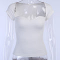WHITE COTTON SHORT SLEEVE TOP 