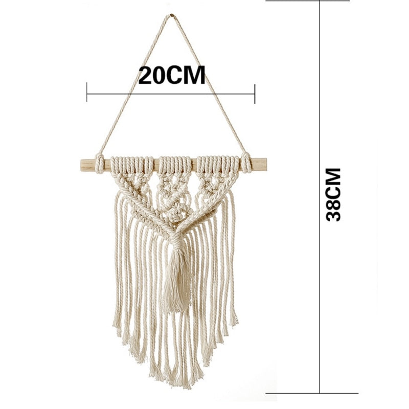 TAPISSERIE MURALE SUSPENDUE EN MACRAMÉ. STYLE BOHO. FAIT A LA MAIN