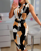 ROBE SEXY A BOUTONS AVEC CEINTURE - BOSSOUASHOP