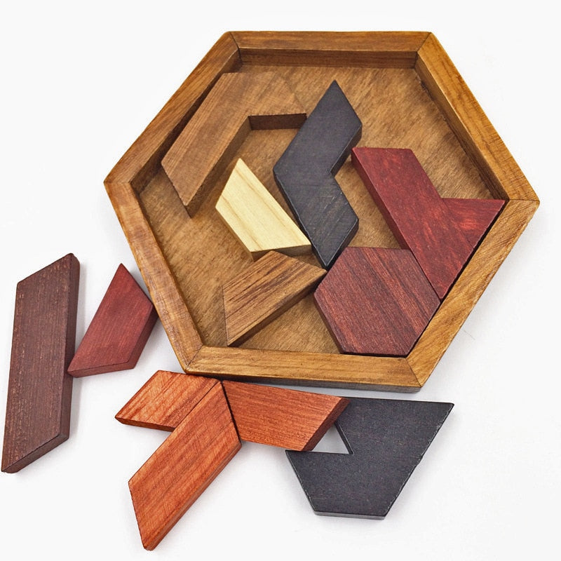 HEXAGONAL WOODEN PUZZLE 
