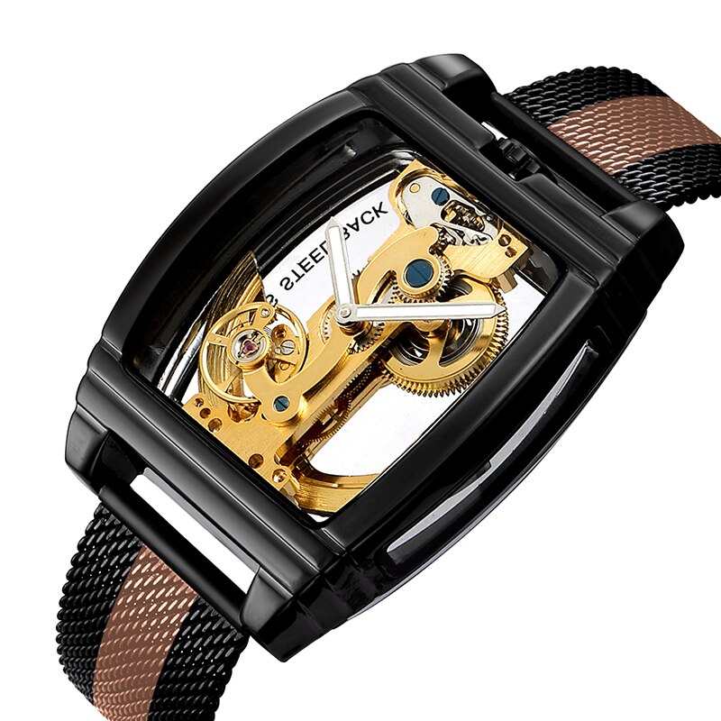 MONTRE MECANIQUE TRANSPARENTE ET AUTOMATIQUE POUR HOMMES - BOSSOUASHOP