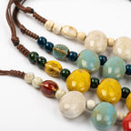 PAVE SHAPED CERAMIC PEARL NECKLACE 