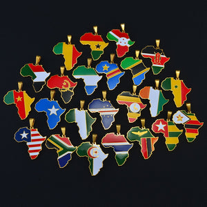 PENDENTIF A MOTIF DE CARTE D'AFRIQUE - BOSSOUASHOP