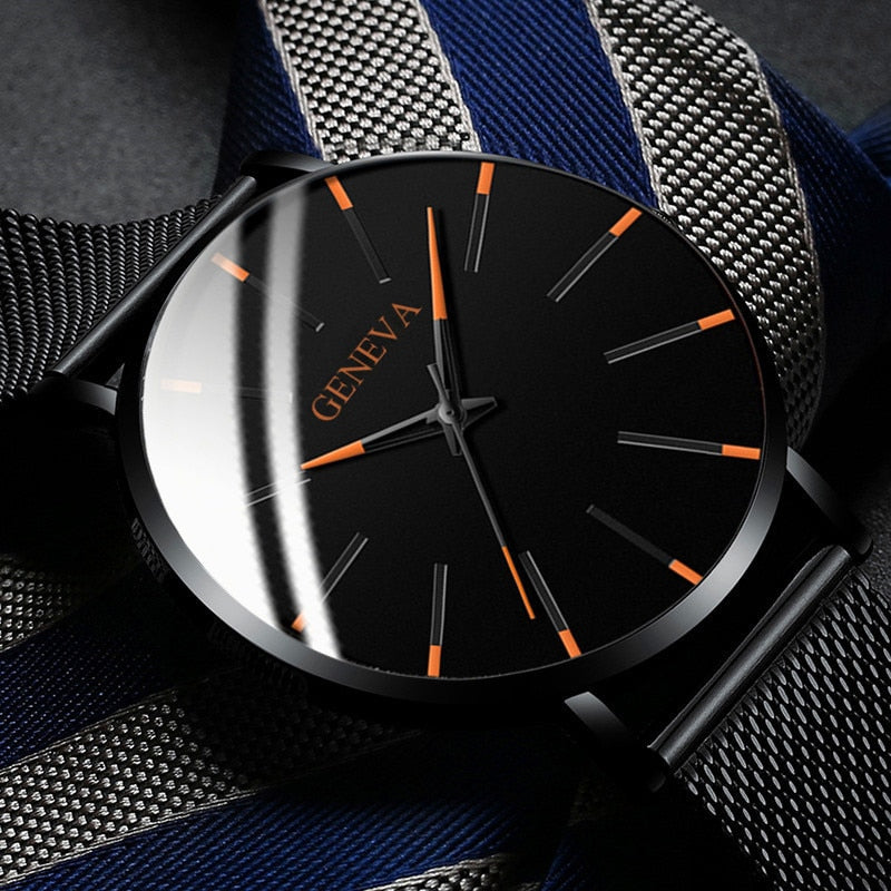 MONTRE MINIMALISTE EN MAILLE D'ACIER INOXYDABLE - BOSSOUASHOP