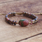 UNISEX RHODONITE BEADS BRACELET