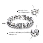 NATURAL MAP STONE BEADED BRACELET