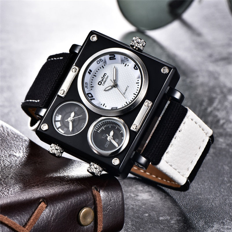 SPORTS QUARTZ WATCH WITH CANVAS STRAP FOR MEN 