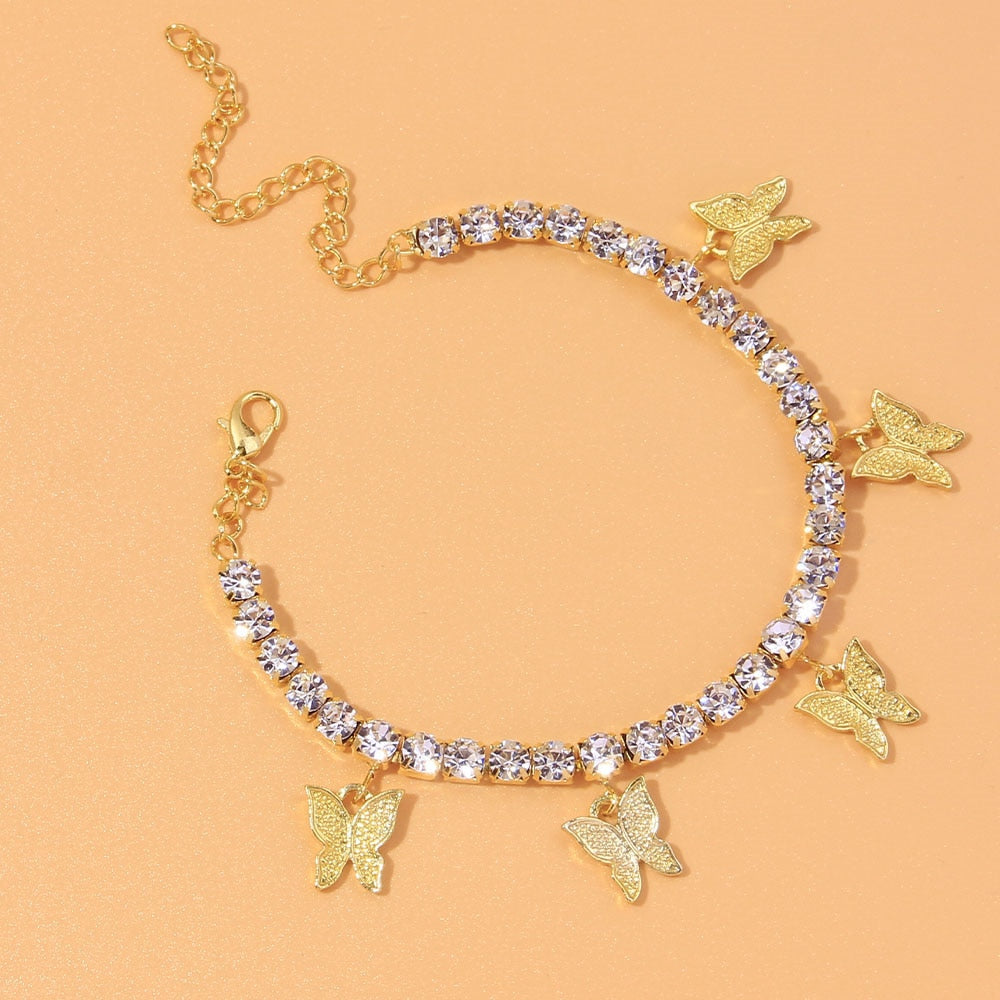 BRACELET DE CHEVILLE EN STRASS - BOSSOUASHOP