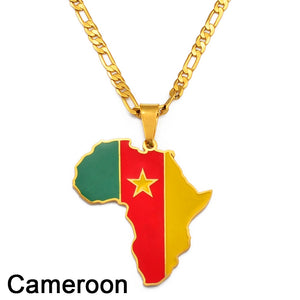 PENDENTIF A MOTIF DE CARTE D'AFRIQUE - BOSSOUASHOP