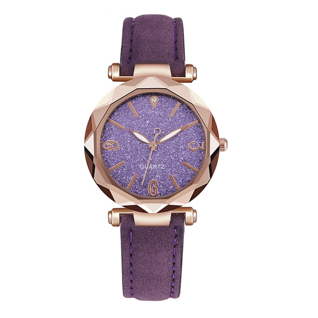 MONTRE-BRACELET EN CUIR ET CRISTAL POUR FEMMES - BOSSOUASHOP