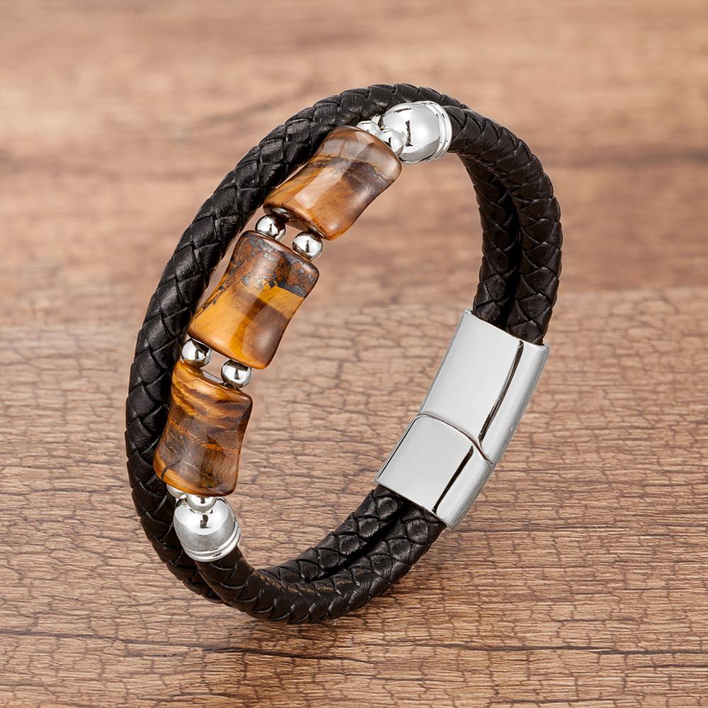 BRACELET CHAKRA EN CUIR POUR HOMMES