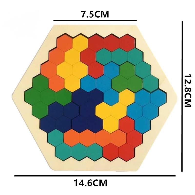 HEXAGONAL WOODEN PUZZLE 