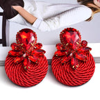 BOUCLES D'OREILLES RONDES EN CRISTAL COLORÉ