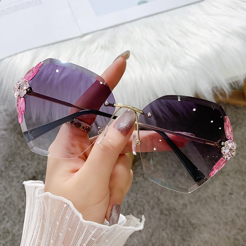 RIMLESS DIAMOND SUNGLASSES