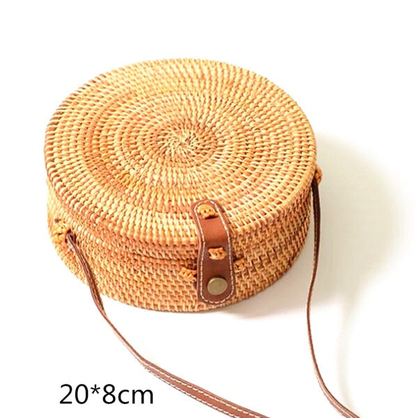 SAC À BANDOULIÈRE VINTAGE  EN ROTIN - BOSSOUASHOP