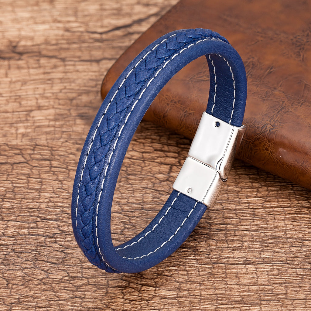 BRACELET EN CUIR TRESSÉ POUR HOMMES