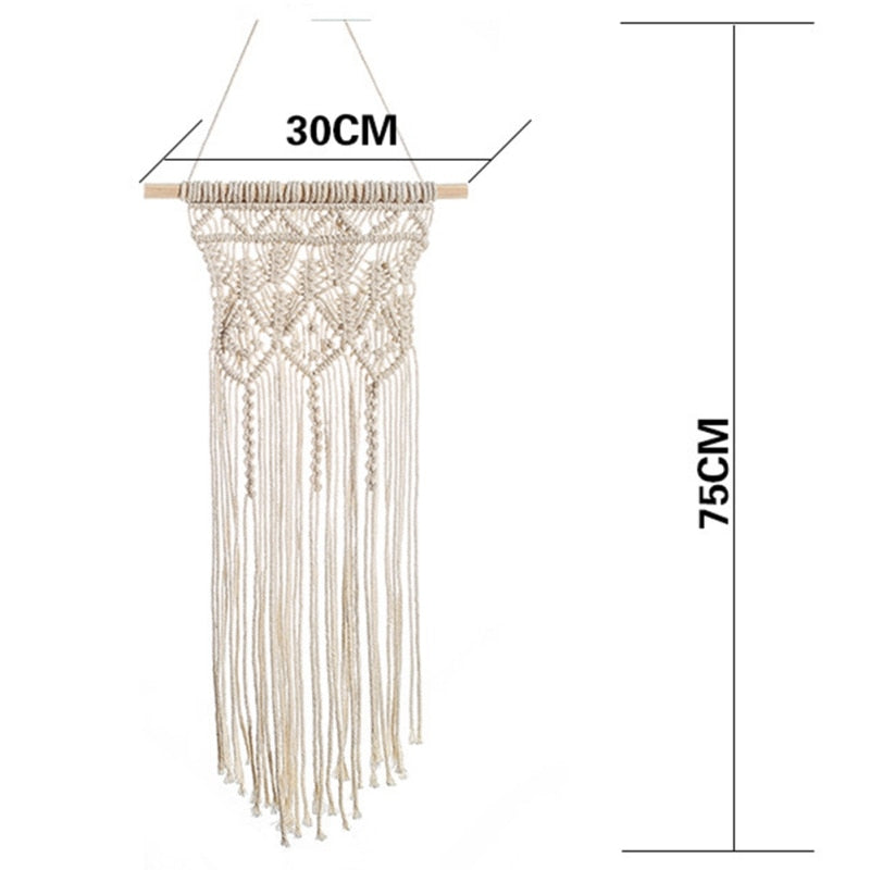 TAPISSERIE MURALE SUSPENDUE EN MACRAMÉ. STYLE BOHO. FAIT A LA MAIN