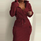 ROBE A CAPUCHE  AVEC CORDAGE DE SERRAGE - BOSSOUASHOP