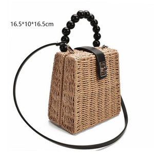 SAC À BANDOULIÈRE VINTAGE  EN ROTIN - BOSSOUASHOP