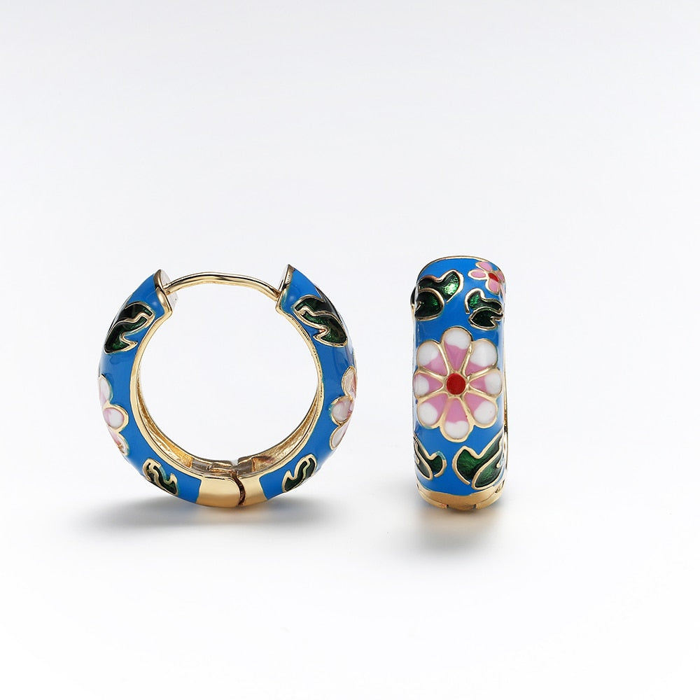 BOUCLES D'OREILLES CRÉOLES À FLEURS