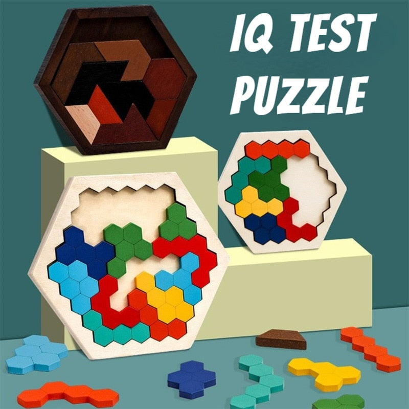HEXAGONAL WOODEN PUZZLE 